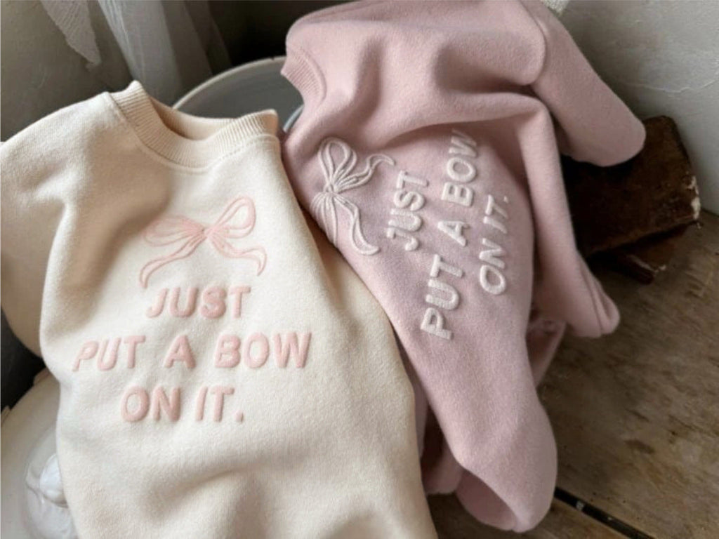 Arrival Autumn and Spring Baby Girls Simple Cute Letters and Butterfly-bow Pattern Long Sleeves Bodysuit