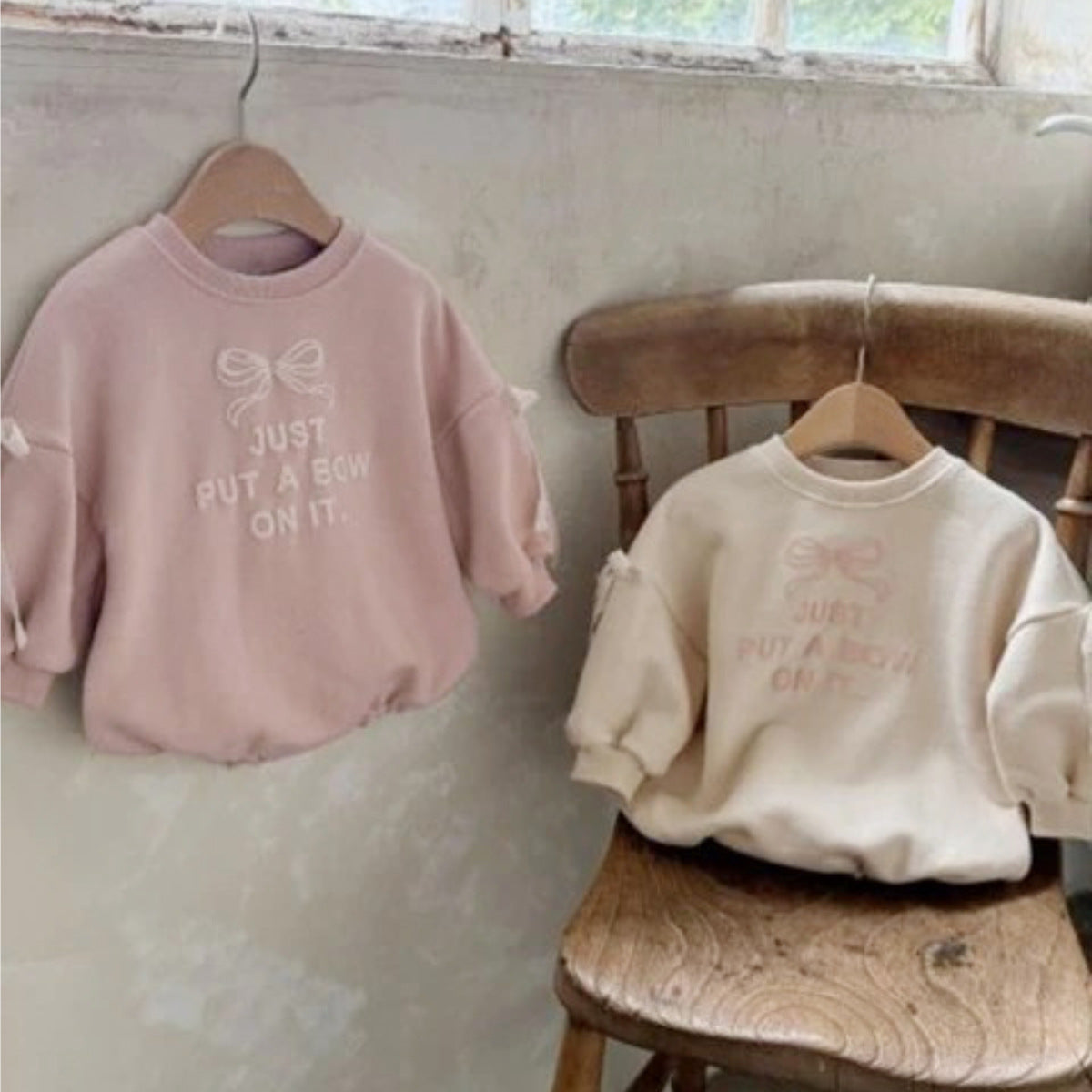 Arrival Autumn and Spring Baby Girls Simple Cute Letters and Butterfly-bow Pattern Long Sleeves Bodysuit